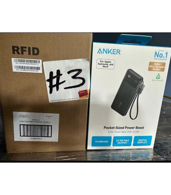 Anker A1388 Power Bank 10,000mAh Portable Charger with Built-in USB-C Cable. 1000 Units. EXW Los Angeles